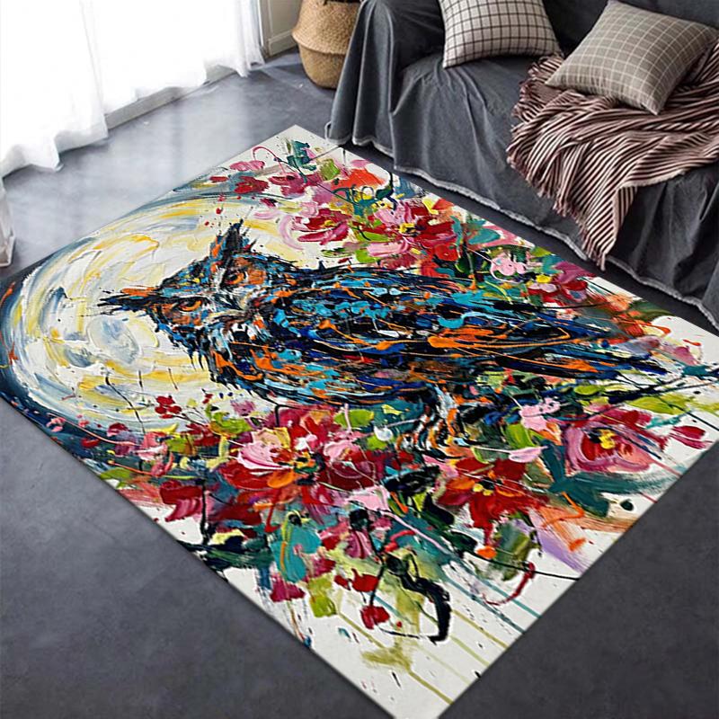 2025 New Owl Abstract Carpet Rug for Living Room Bedroom Home Sofa Decoration,Kids play Non-slip Floor Mat81
