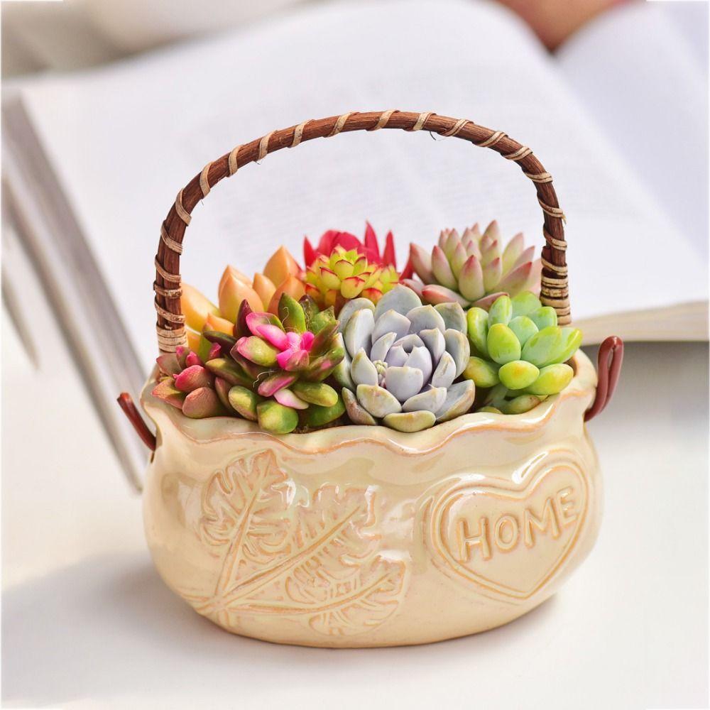 Decorative Ceramic Succulent Planter Corrosion-resistant Nordic Flowerpot Ornament  Desktop