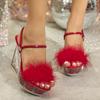 Slope Heel 11CM Nightclub High Heels Trend Women's Shoes Hotel Nightclub Transparent Crystal Banquet Crystal Bottom LFD-1101-Q6