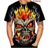Men's Spring/Summer Fashion Funny Gothic Skull 3D Printed T Shirt Black Round Neck Short Sleeve Tops XXS-6XL