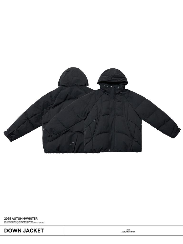 Мужская пуховая куртка оверсайз на 90% из гусиного пуха - Высокий объем и усиленное тепло