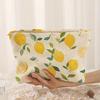 Portable Cosmetics Storage Bag Make Up Organizer Lemon Pattern Makeup Bag with Zipper Large Capacity Makeup Kit Organizer Bag