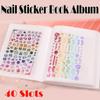 40 Slots New Notebook Storage Box Nail Sticker Book Album for Collecting Stickers Decals Large Size
