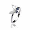S925 серебро микропавеированная синяя шпинель натуральный белый ракушка бабочка животное кольцо ювелирные изделия