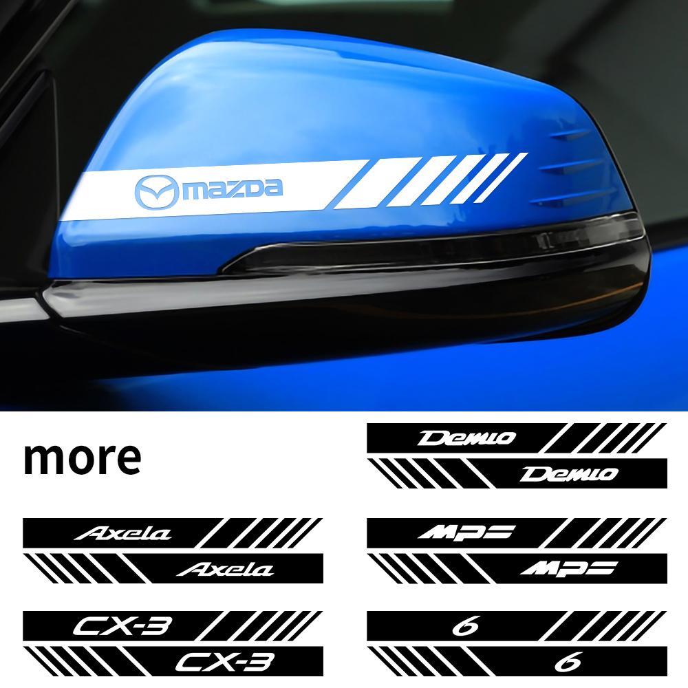 Car Badge Rearview Mirror Decoration Decals Stickers Auto Accessories For Mazda MS MPS 6 CX-3 CX-5 CX-8 Atenza Axela 2 3 5 Demio FF20