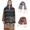 Scarf Circle Yarn Fishbone Shawl Thickening Scarf Keep Warm Pattern Thick Tassel Jacquard