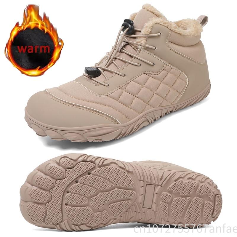 Winter Men's Women's Warm Snow Boots Waterproof Anti Slip Outdoor Hiking Boots Casual Winter Booties Plush Warm Cotton Boots