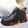 Зимние мужские ботинки Толстые плюшевые теплые хлопковые туфли Роскошные из натуральной кожи Ботинки с высоким голенищем Черные Деловые Ботинки-дезерты Зимние Снежные ботинки
