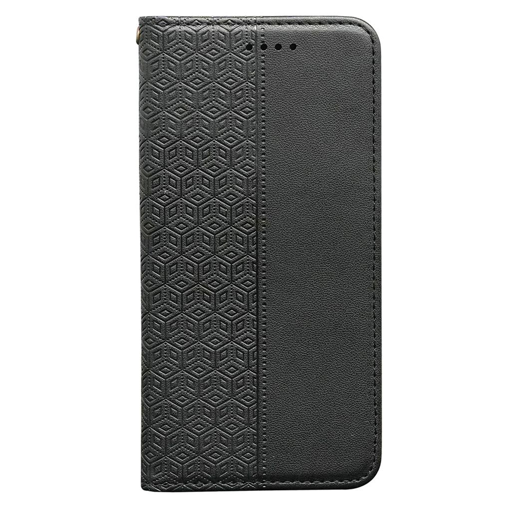 For Motorola Edge 50 5G Wallet Phone Case Strong Magnetic Checkered Pattern Imprint Leather Flip Cover