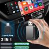 2 In 1 CarPlay & Android Auto Mini Ai Box Wireless Carplay Adapter Wired To Wireless Bluetooth WiFi Connect Plug and Play