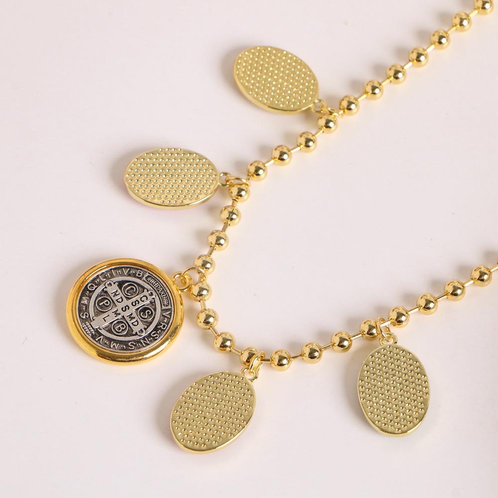 Adjustable Rosary Necklace St. Benedict Clavicle Chain Fashion Metal Pendant Necklace  Gift