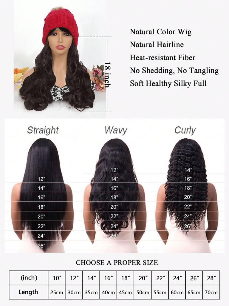 Синтетический парик шапка бини 18 дюймов длинный кудрявый женский парик вязаная шапка зимняя шапка