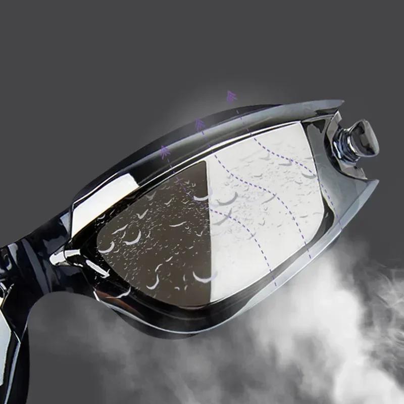 Профессиональные очки для плавания с зажимом для носа и берушами, гальванизированные, водонепроницаемые, силиконовые, унисекс