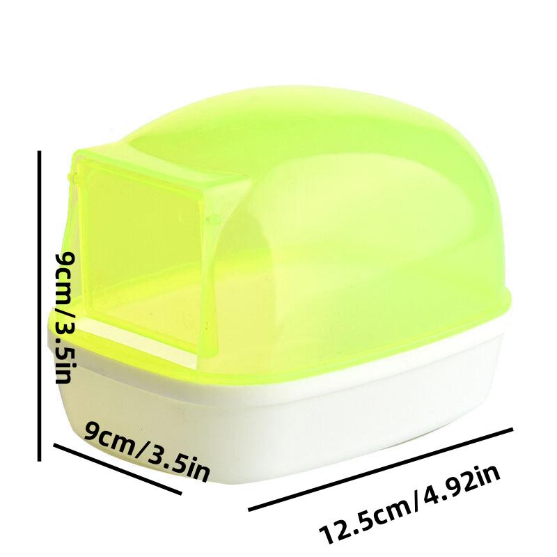 Туалет для хомяка, домик для купания шиншилл, ванная комната с золотым медведем, полностью прозрачная, с защитой от проливания, для песчанок и других мелких хамонов