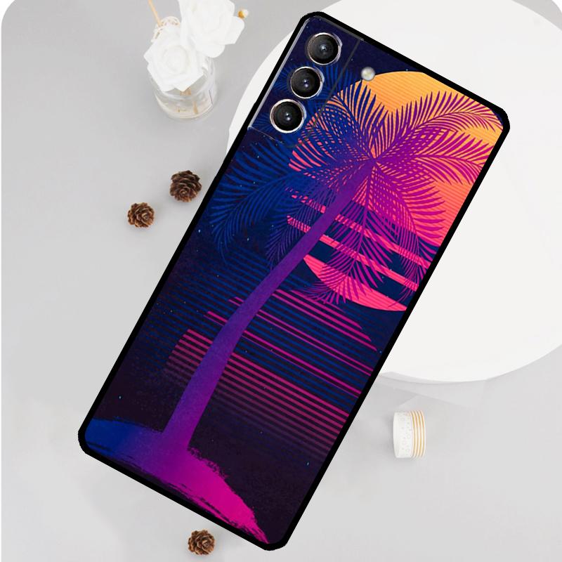 Чехол для телефона Retrowave Neon Palms Tree для Samsung Galaxy S26 S25 S24 S20 S21 S22 S23 Ultra S10 Plus S25 FE Funda Cover