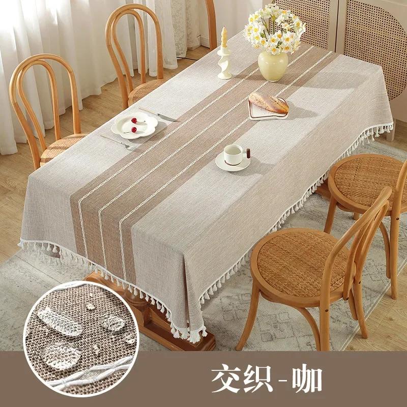 Thickened Cotton Linen Table Mat Household Rectangular Coffee Table Towel Waterproof Oil Proof Wholesale Tablecloth
