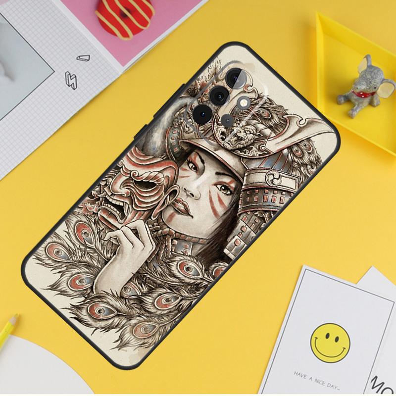 Японский Самурай Чехол Для Samsung Galaxy A15 A17 A54 A34 A14 A13 A23 A33 A53 A52 A32 A12 A56 A36 A16 A35 A55