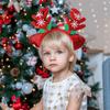 1/7 шт. Рождественская повязка на голову, праздничная шапка Санты, головные уборы из рогов оленя, рождественский костюм для вечеринки, обруч для волос, аксессуар для женщин, взрослых и детей