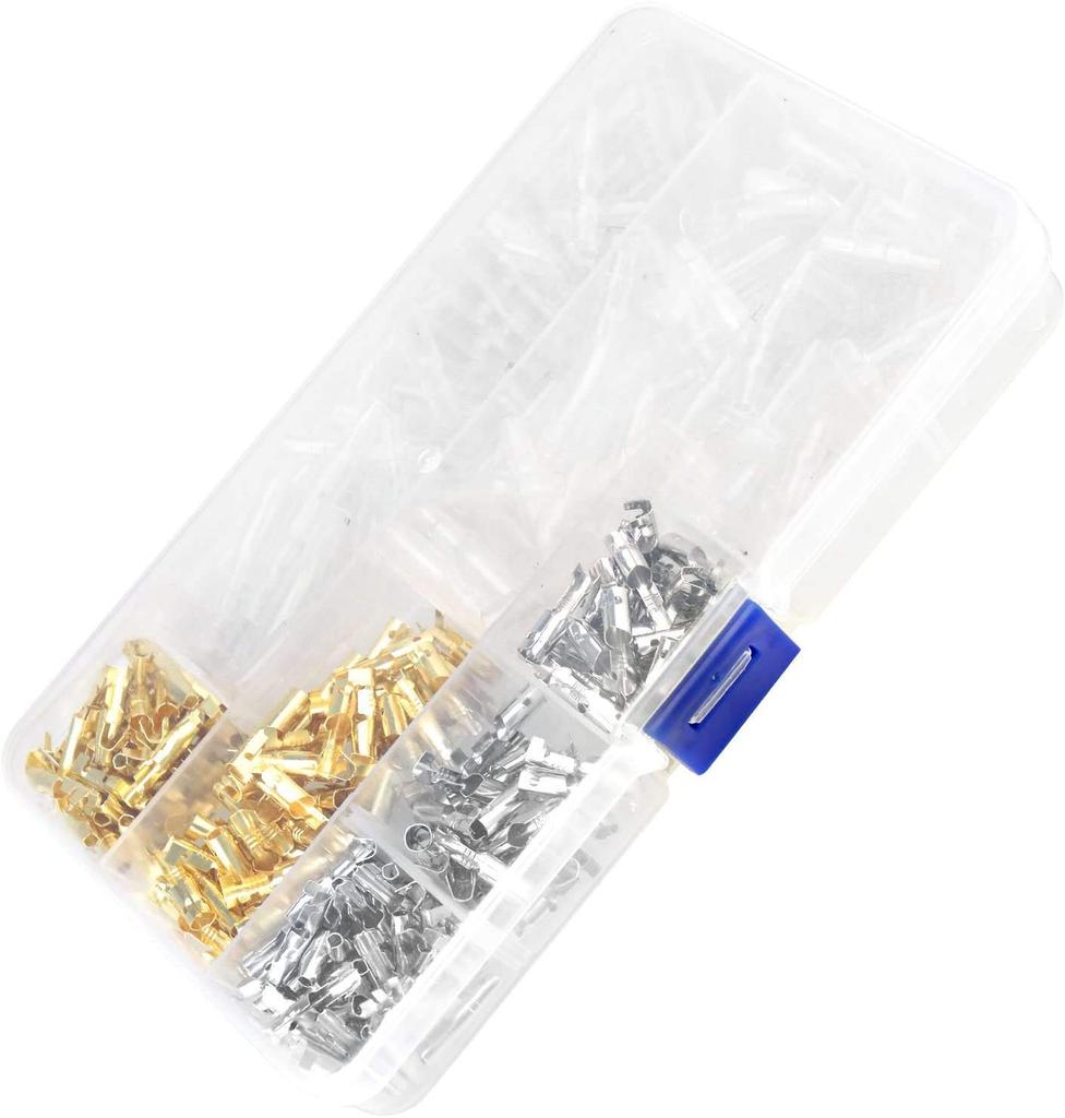 ZOYUBS Kiboshi Terminal Set, 400 Pieces, Gold Plated, Silver Plated, Round Type, Sleeve Set,