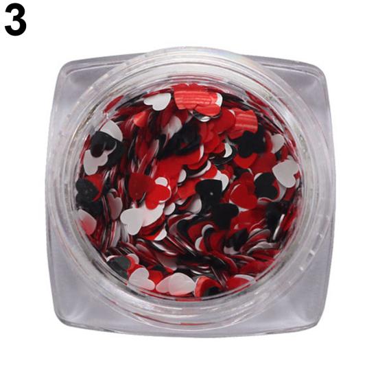 Shiny Glitter Love Heart Sequins Nail Art Decoration Manicure DIY Tool