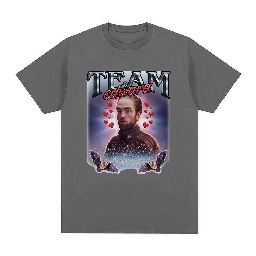 Team Edward Robert Pattinson Graphic Tshirt Funny Meme Short Sleeve Tshirts Unisex Women Fashion Cotton Oversized Casual Tee