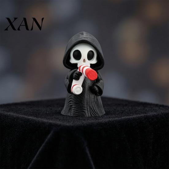 Gothic Home Decor Mini Grim Reaper Statue, 3D Printed Halloween Skull Artistic Statue Figurine for Tabletop, Desk, Shelf