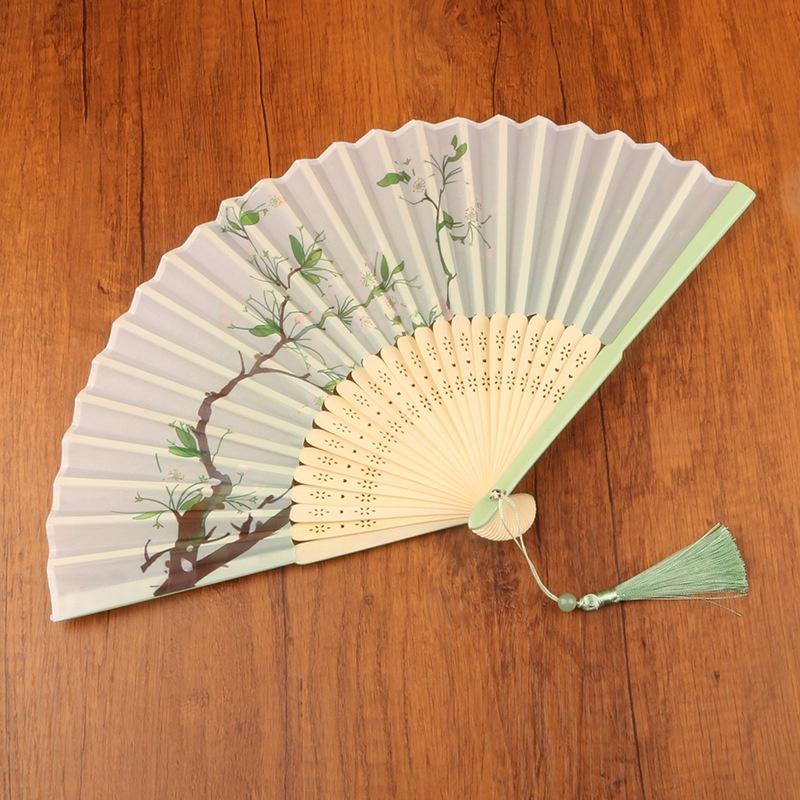 Винтажный шелковый складной веер китайский японский искусство ремесла подарок украшения для дома танцевальный ручной веер бамбуковые веера реквизит