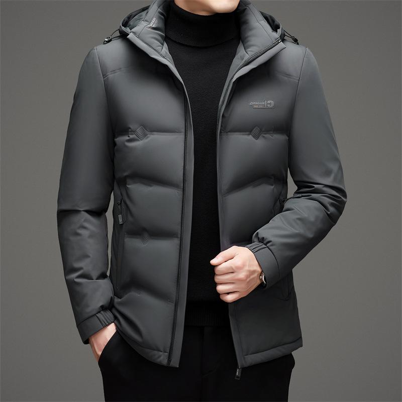 Зимняя мужская куртка-пуховик, деловой повседневный, из молочного шелка, мужская куртка-пуховик для пап среднего возраста, защищающая от холода