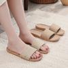 Summer Woven Linen Breathable Slippers for Women