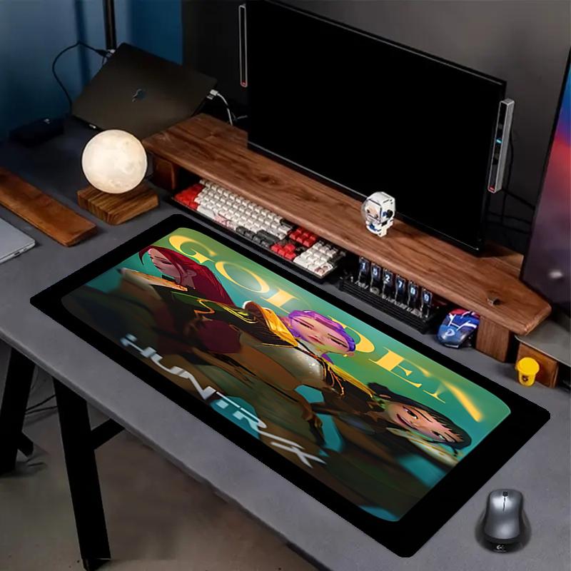 KPop Demon Hunters Print Mouse Pad, Anti‑Slip Desktop keyboard Mat, for PC Laptop Gaming Working Daily Use, Cool Festival Surprise Gift