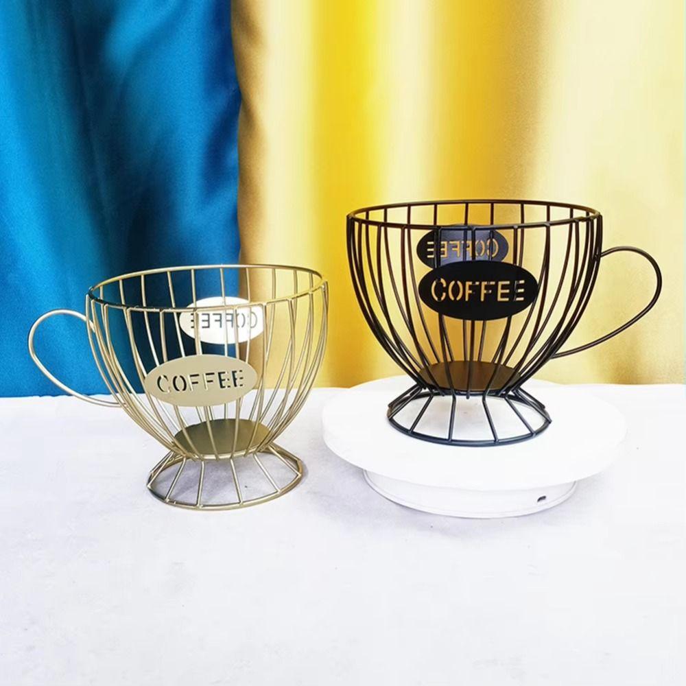 Hollow Coffee Capsule Holder Metal Wire Coffee Pod Storage Stand Elegant K Cup Organizer  Kitchen