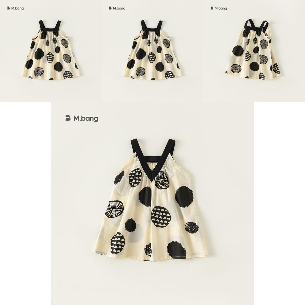 Girl Summer Dress With Cotton Fabric And Dot Pattern For Ages 3 To 8