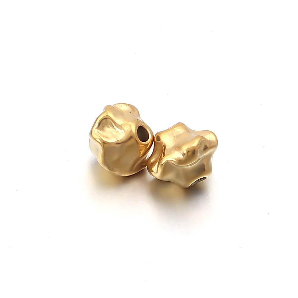 5-10pcs/lot Stainless Steel Spacer Beads Irregular Shape Big Hole Loose Bead For DIY Charms Bracelet Necklace Making Accessories