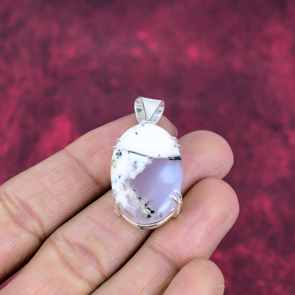 Dendrite Opal Pendant Gemstone Jewelry, 925 Solid Sterling Silver Pendant, Handmade Jewelry Birthstone Pendant, Gift For Him