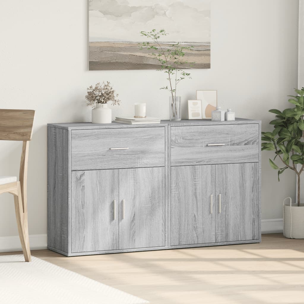Sideboards 2 pcs Grey Sonoma Oak 60 x 31 x 70 cm engineered wood