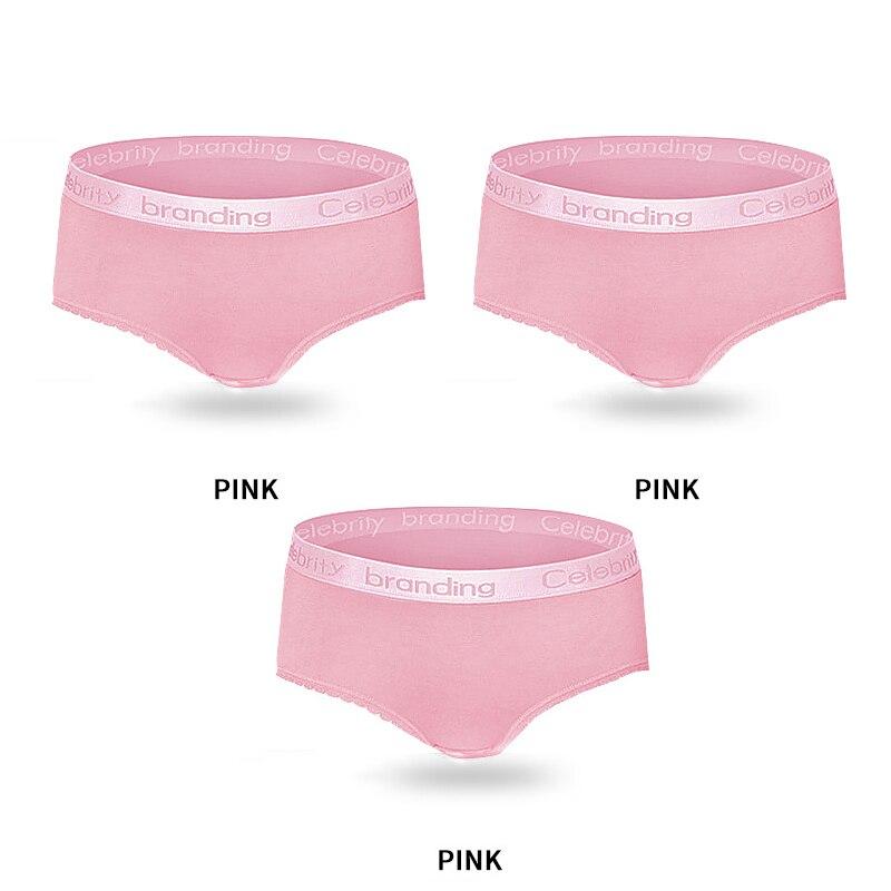 3Pcs Women's Panties Cotton Breathable Underwear Briefs Cute Letter Girls Lingerie Size M-XXL