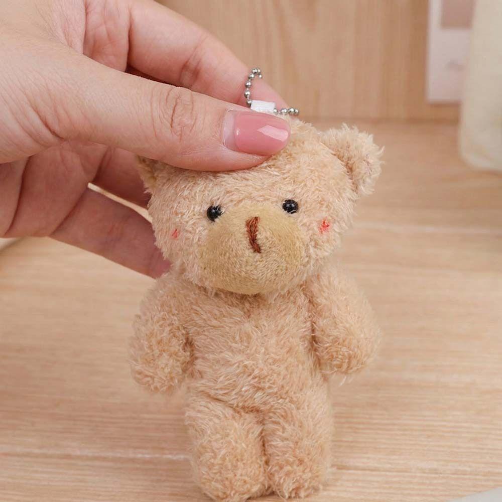 10Pcs Stuffed White Bear Plush Keychain Cartoon Animal Bear Plush Dolls Little Bear Plush Toy  Kids