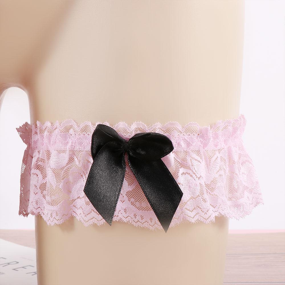 Lady Women Floral Wedding Bow Cosplay Leg Ring Sexy Lace Garter Belt Bowknot