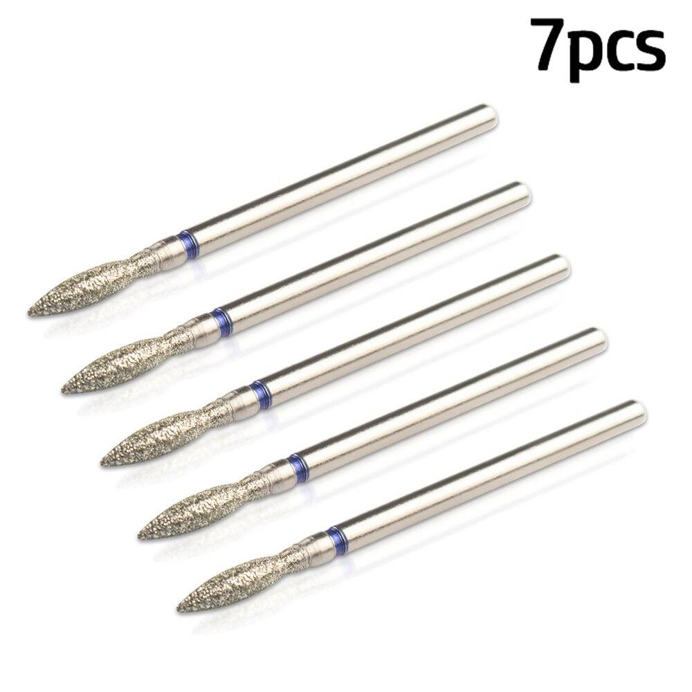 7pcs/Lot Diamond Milling Cutter for Manicure Burrs Pedicure Nail Drill Bits Accessories Nozzles for Manicure Cutters Nail Files