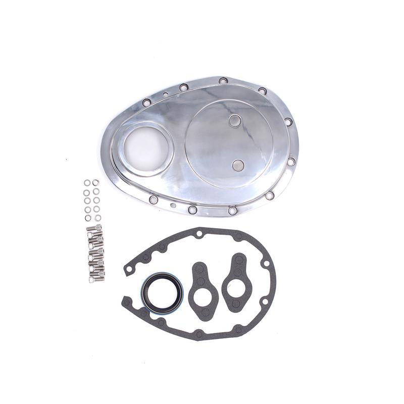 1 PC SBC Polish Aluminum Finish Timing Chain Cover Kit Small Block For Chevy 265 283 305 327 350 383 400 Engine Replacement Part