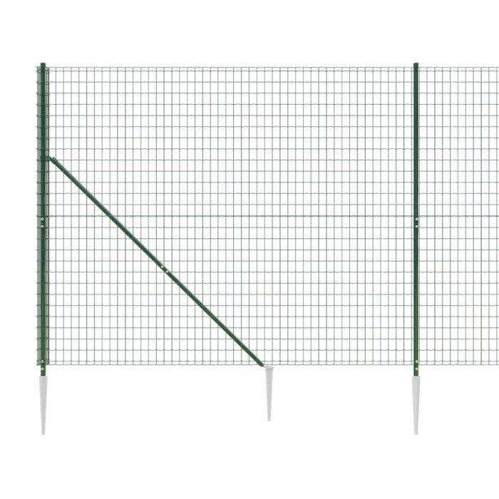 VidaXL Wire Mesh Fence and Anchor Post, Decorative Fence Panel, Garden Patio Protection Barrier 154111