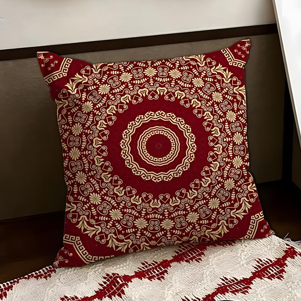 Quaint European Retro Motif Cushion Cover Reversible Soft Durable Pillow Cover Home Car MultiScene Use for Daily Comfort