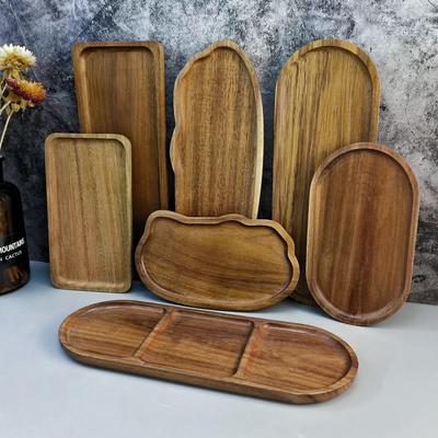 Поднос из акации в форме облака: Чайная, обеденная, десертная или закусочная тарелка и блюдо для хранения