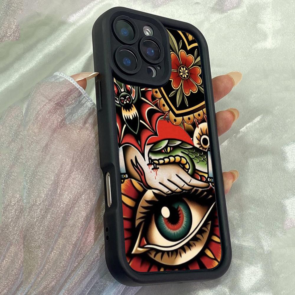 JT269 Граффити Глаза для iPhone 17 16 15 14 13 Pro Max Samsung S26 S25 Ultra A17 A16 A07 A56 A36 A06 Xiaomi 15T Redmi 15c Note 14 13 12 11 Мягкий чехол