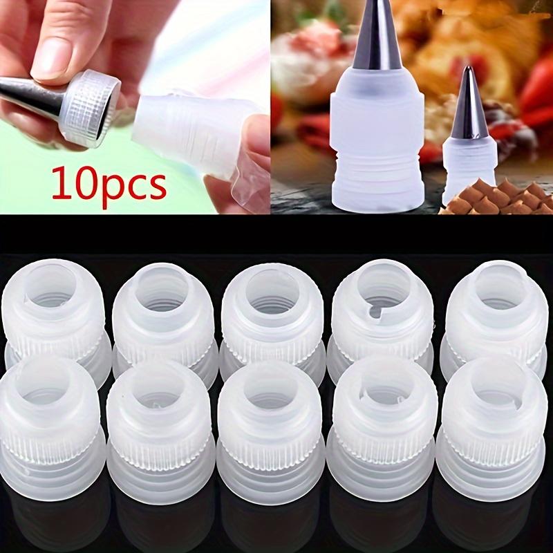 10 Pcs Small Plastic Piping Tip Coupler Adapters and Connectors for Cake and Pastry Bag Piping and Decorating Nozzles