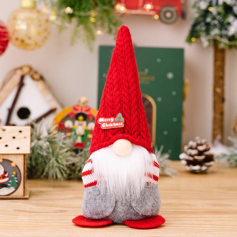 Charming Christmas Decoration Gray Pointy Hat Gnome Doll For Cozy Holiday Home Decor