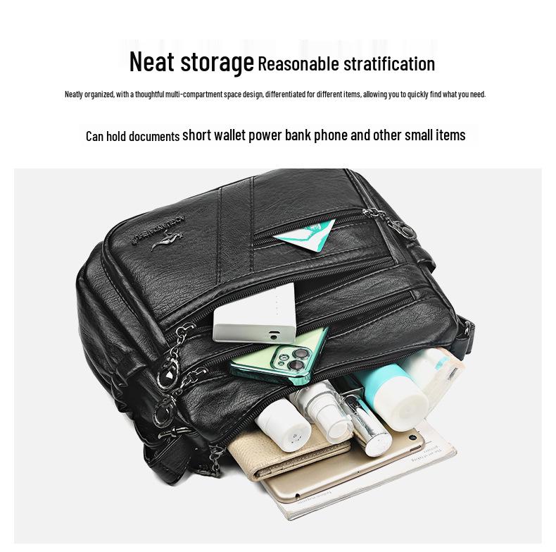 2025 Сумка из мягкой кожи для женщин - Стильная, простая сумка кроссбоди и на плечо для женщин среднего возраста