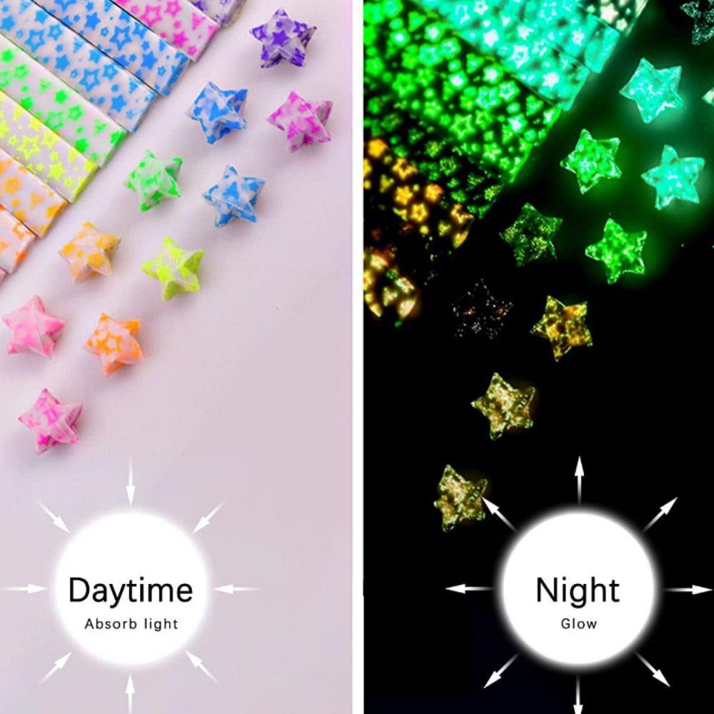 210 листов светящейся декоративной блестящей бумаги для оригами, бумага для поделок, бумага для поделок со звездами