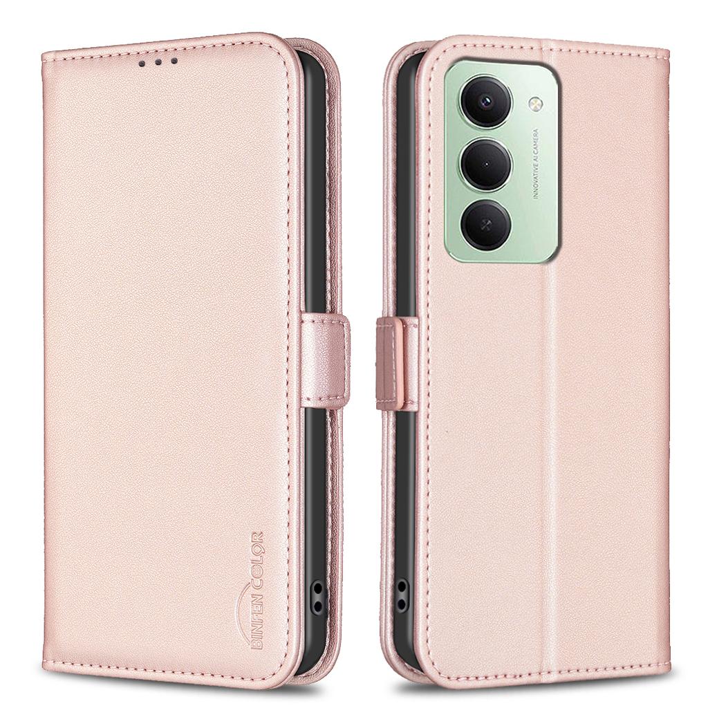 Для Xiaomi Redmi 15 5G (Глобальный) (169 мм) Чехол BINFEN COLOR BF31 из ПУ кожи, откидной, с кошельком для телефона