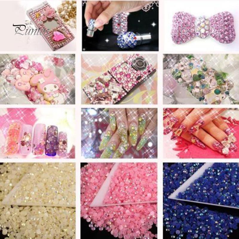 Puntos Rhinestone 2000 шт., полимерный чехол для телефона с плоской задней панелью «сделай сам», наклейки для ногтей, 2/3/4/5 мм